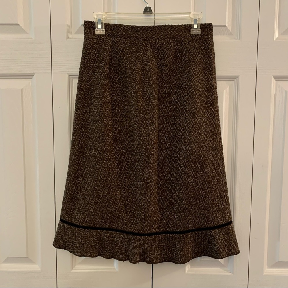 WilliSmith A-Line Tweed Brown Lined Skirt Size 4